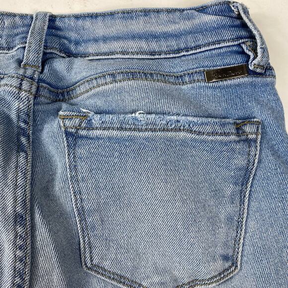 Kancan Frayed Hem Jeans Cuffed Distressed Skinny Denim Mid Rise Womens Sz 5/26 - Picture 7 of 11